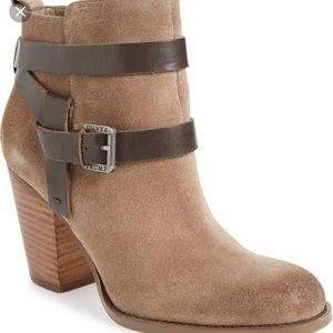Ivanka Trump Round Toe Filoer Suede Booties